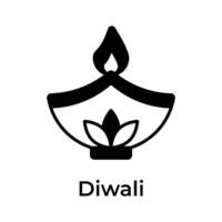 Diwali decoration, beautifully designed icon of oil lamp in modern design style vector