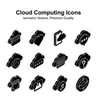 Have a look at this visually appealing cloud computing isometric vectors set