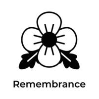 An icon of poppy flower showing concept icon of remembrance day vector