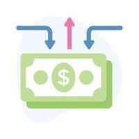 Grab this carefully designed flat icon of money flow in trendy style vector