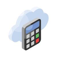 calculadora con nube, nube cálculo vector diseño, nube calculadora icono