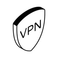 seguro VPN, red proteccion isométrica vector diseño