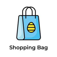 Decorated egg on shopping showing concept icon of easter egg, ready to use vector