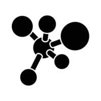 Beautifully designed Icon of molecules in modern isometric style, molecular network vector