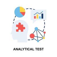 analítico prueba plano concepto vector diseño aislado en blanco antecedentes