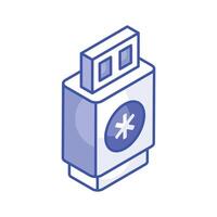 Medical data usb isometric vector design, medical and healthcare related icon