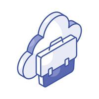 tener un Mira a esta increíble isométrica icono de nube portafolio, nube administración vector diseño