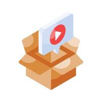 Grab this creatively crafted icon of product marketing in isometric style vector
