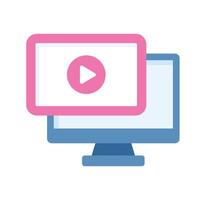 Video player flat icon, trendy style ready to use vector