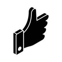 Thumbs up, an isometric icon of customer feedback ready to use vector