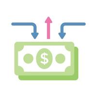 Grab this carefully designed flat icon of money flow in trendy style vector