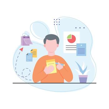 Well design project management flat illustration with high quality graphics vector