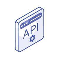 Isometric icon of application programming in trendy style, ready for premium use vector
