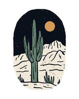 The wild desert Arizona vintage grunge vector illustration for t shirt badge patch sticker design