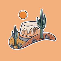 Sedona Arizona vintage illustration in cowboys hat shape design for t shirt badge patch sticker and other vector