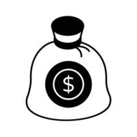 Money bag, savings icon in trendy isometric style, premium vector design