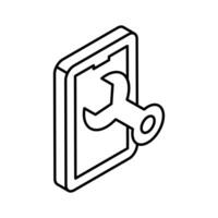 Spanner with mobile concept of mobile configuration vector, editable icon vector