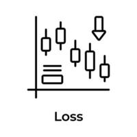 Rescission chart in modern design style, concept of business loss vector