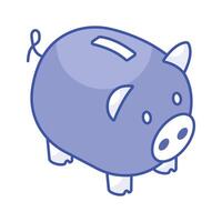 Piggy bank, trendy isometric vector design of money savings