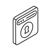 An amazing vector of website security in trendy isometric style
