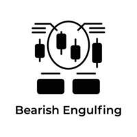 Creatively designed unique stock market related icon, Bearish Engulfing vector design