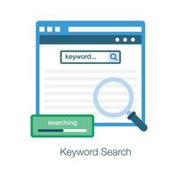 A trendy flat concept icon of keyword search, modern vector design