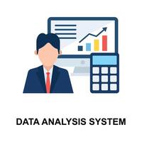 Business presentation, data analysis, accounting, data analyst concept icon vector