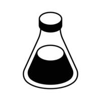 Liquid inside flask showing concept of lab experiment, medical research vector design