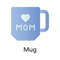 Mothers day gift, best mom, icon of mug in editable style vector