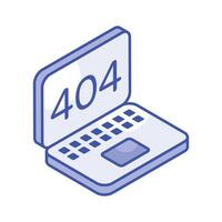 Grab this beautifully designed isometric icon of 404 error vector