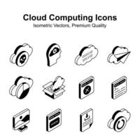 visualmente atractivo nube informática isométrica vectores colocar, Listo a utilizar y descargar