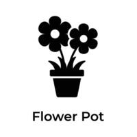 Creatively crafted flowers pot in trendy style, unique style vector