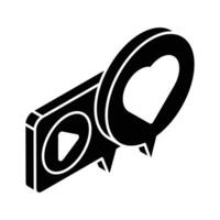 Video message, video conversation isometric icon in trendy style vector