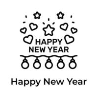 Happy new year celebration vector design, ready to us modern icon