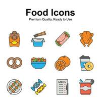 Pack of food icons in modern style, isolated on white background vector