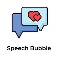 Speech bubble having heart denoting flat concept icon of mothers day conversation vector