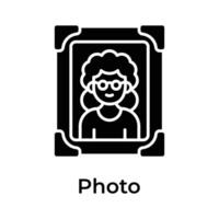 Trendy icon of mom photograph in modern design style vector