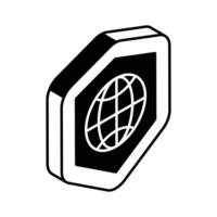 Grab this beautifully designed isometric icon of global security vector