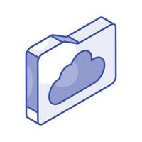 Modern isometric vector of cloud folder isolate on white background