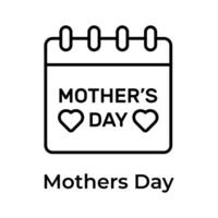 Mothers day calendar vector design, event planner, schedule, organizer