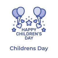 Creatively crafted happy Children day icon in trendy style vector