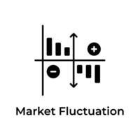 Get this beautiful and unique icon of market fluctuation, trendy vector of stock exchange trading