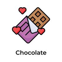 sabroso chocolate, un increíble icono de chocolate en editable estilo vector