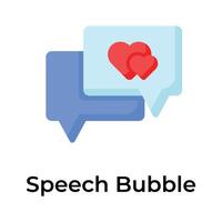 Speech bubble having heart denoting flat concept icon of mothers day conversation vector