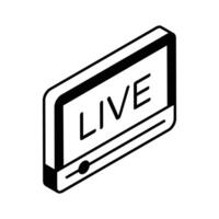 Beautifully designed live streaming isometric vector design