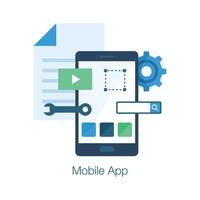 Get this amazing icon of mobile app development in modern style vector