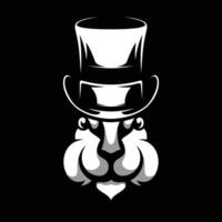 Rabbit Tophat Black and White vector