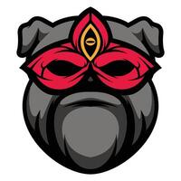 buldog enmascarado diseño vector