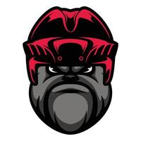 Bulldog Hockey Helmet vector