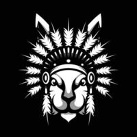 Rabbit Apache Black and White vector